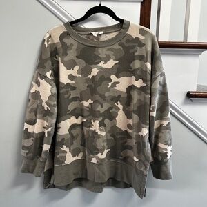 Hippie Rose Lightweight Crewneck Camouflage Sweatshirt Sz XL
